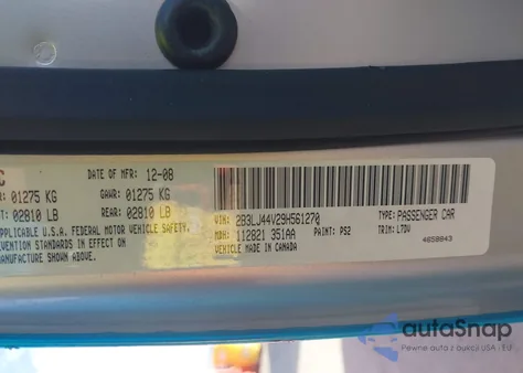 2009 Dodge Challenger Se из США, поврежденный, VIN 2B3LJ44V29H561270